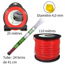 Fil carré ø4.0 mm pour débroussailleuse