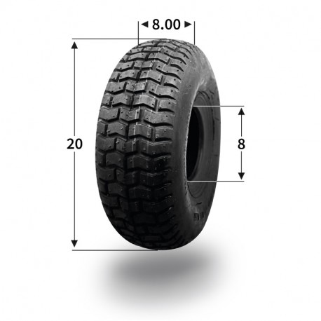 Pneumatique 20x8.00-8 (4 plis) tubeless